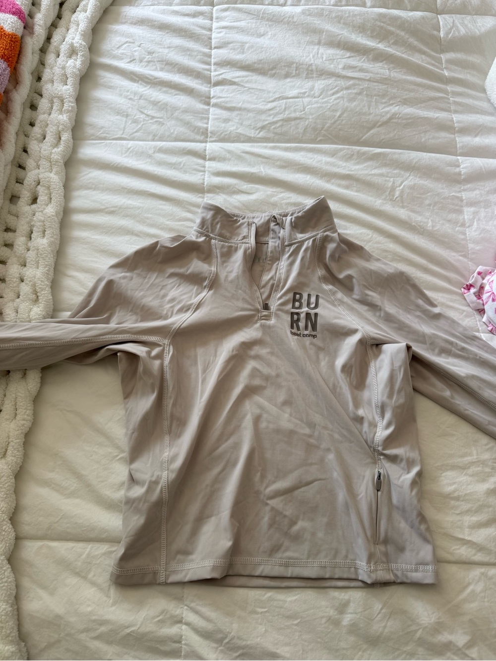 BURN Sport Camp Women's Long Sleeve Quarter-Zip Top — Taupe